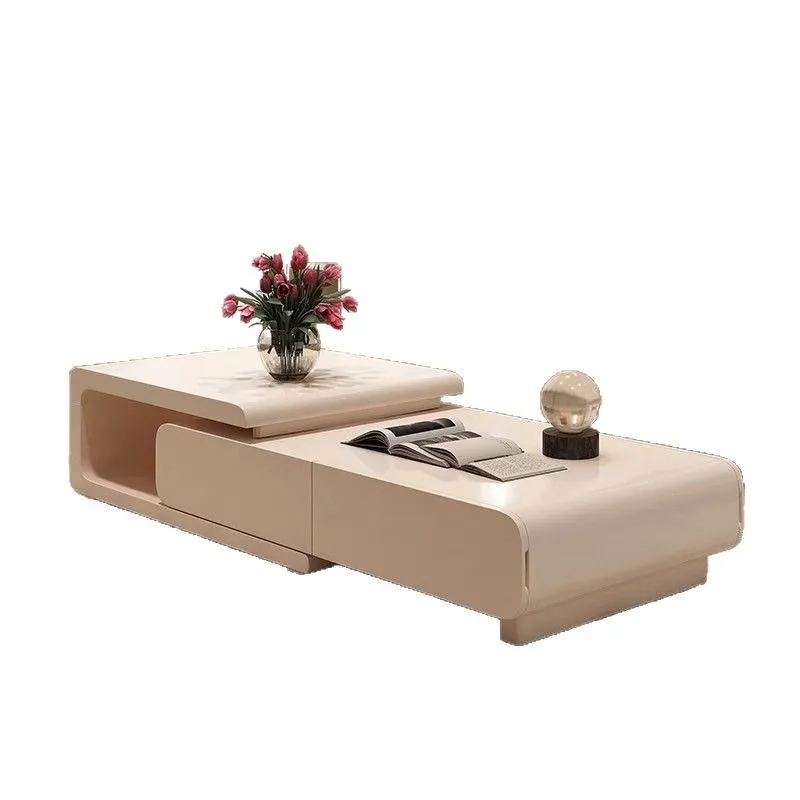 

Cream Telescopic Combination Coffee Table Living Room Modern High-end Simple Home Use
