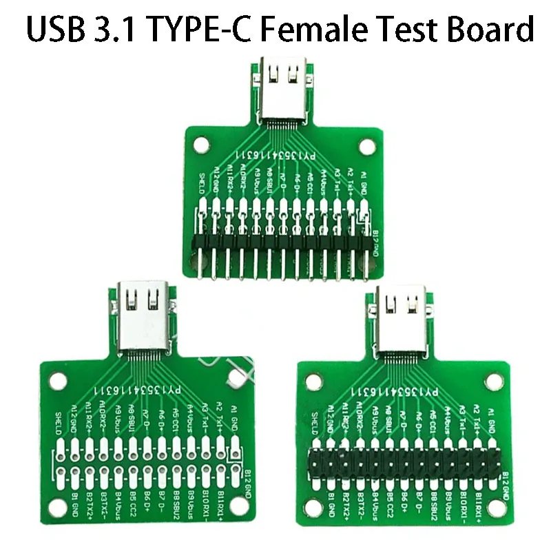 1 USB do komputera 3.1 płyta tester do kabli typu C 24 pinowe złącze żeńskie typu C do DIP Adapter złącza spawane USB3.1 konwerter PCB tablica