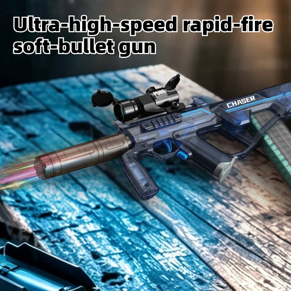 Electric Automatic Soft Ammunition Blaster Toy Gun Submachine Assault Rechargeable Multi Shot Shooting Game Toy for Outdoor