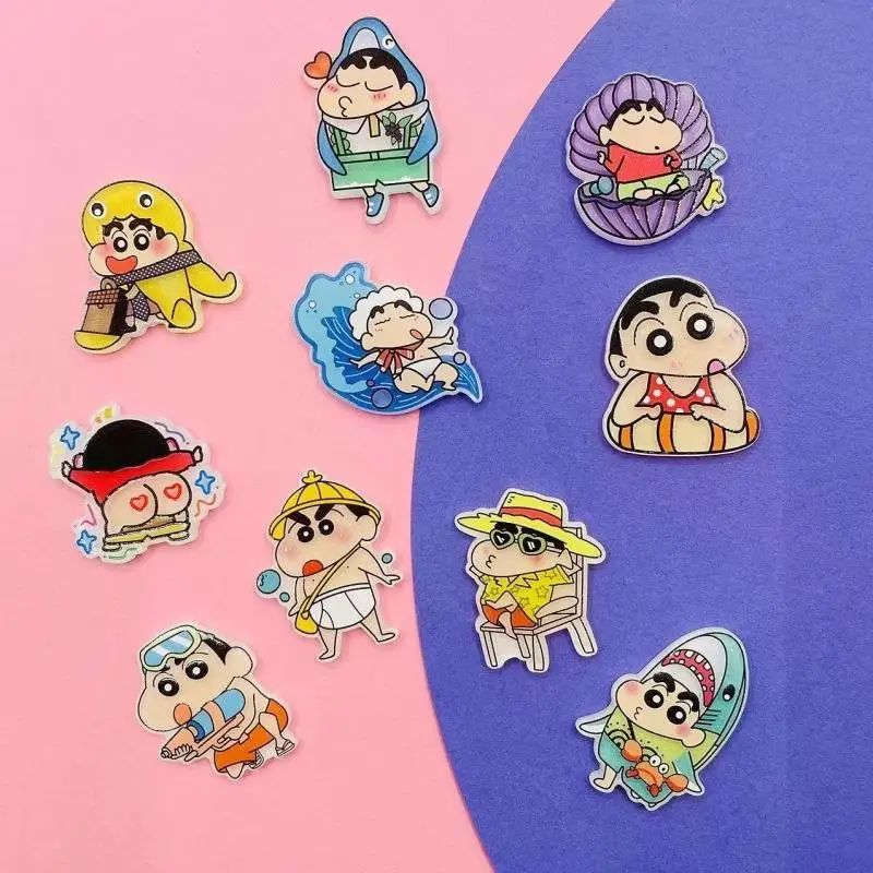 

Kawaii Crayon Shin-Chans аксессуар наклейка на холодильник материал Сделай Сам ювелирные изделия заколка для волос телефон искусственная акриловая Девушка Рождественский подарок