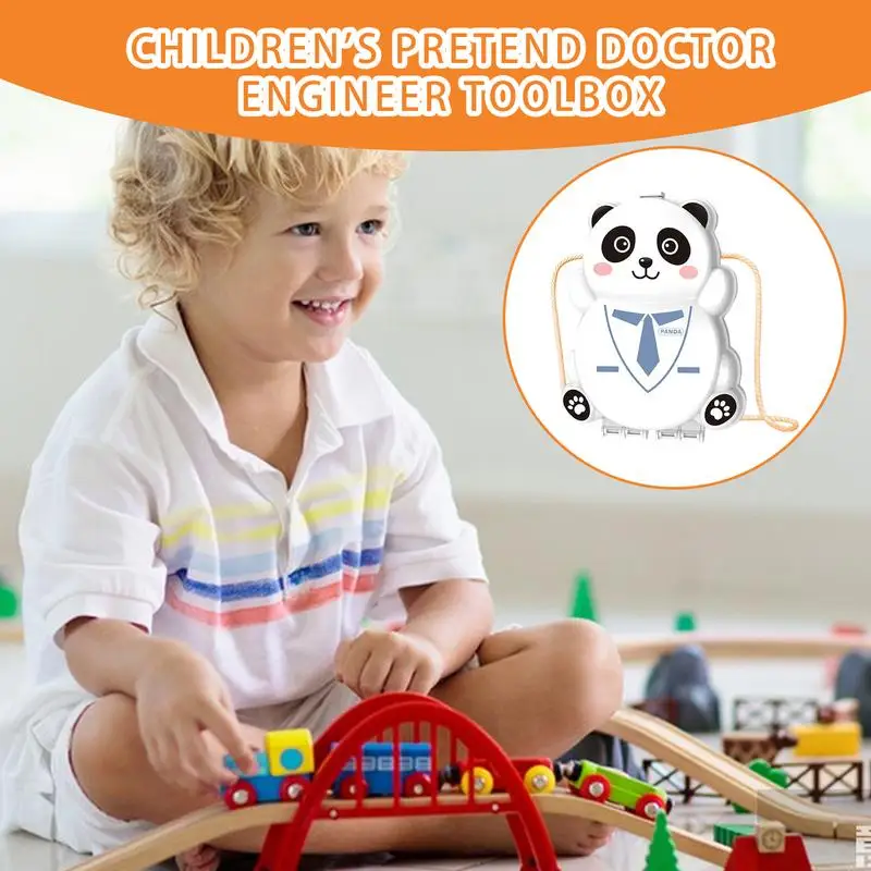 Pretend Playset สําหรับเด็กวัยหัดเดินบทบาทแกล้งทําเป็นเล่นของเล่นกระเป๋าเป้สะพายหลัง Construction Theme และ Doctor Role Pretend ของเล่นสําหรับ