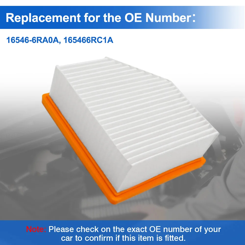 

16546-6RA0A Car Engine Air Filter Element for Nissan X-Trail IV T33 1.5T Rogue 2.5L non-turbo engines 2021-2023 165466RC1A