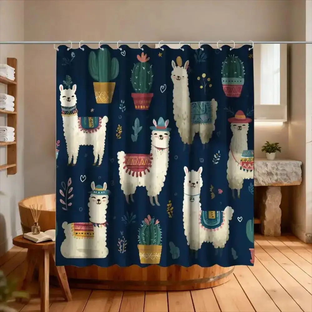 

Занавеска для душа в ванную комнату, 1 шт., с изображением мексиканского фестиваля тако, занавеска для душа в стиле латиноамериканского фестиваля, в комплекте 12 крючков, 70,87x70,87 дюймов B