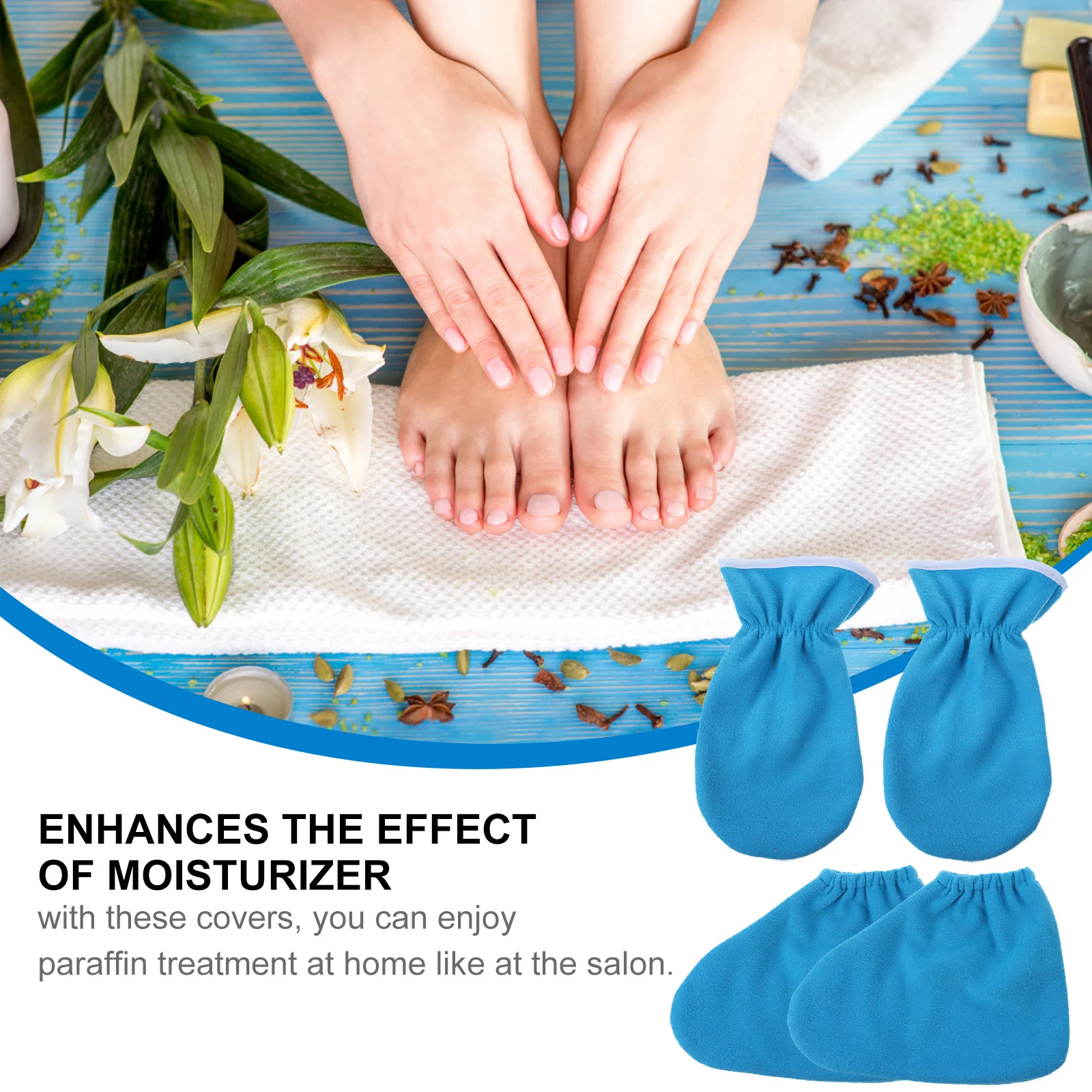 4 Stuks Paraffine Handschoenen Voetverzorging Behandeling Spa Covers Voedende Hydraterende Hydraterende Absorptie Circulatie