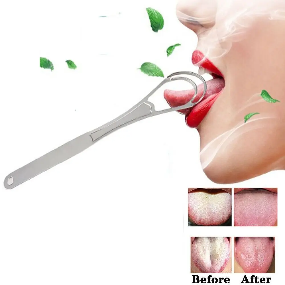 Durable Stainless Steel Mouth Brush Double Decker Clean Tongue Tongue Scraper Cleaner Tongue Brush