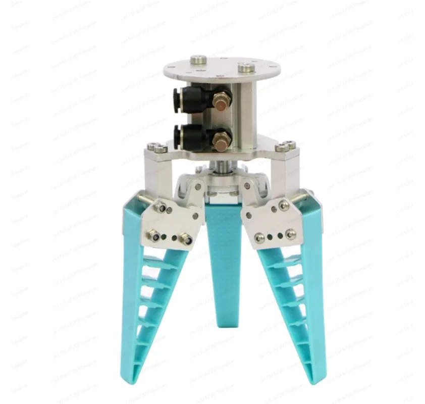 Three-finger with silicone flexible mechanical claw, soft finger pneumatic electric multi-finger steering gear claw fixture