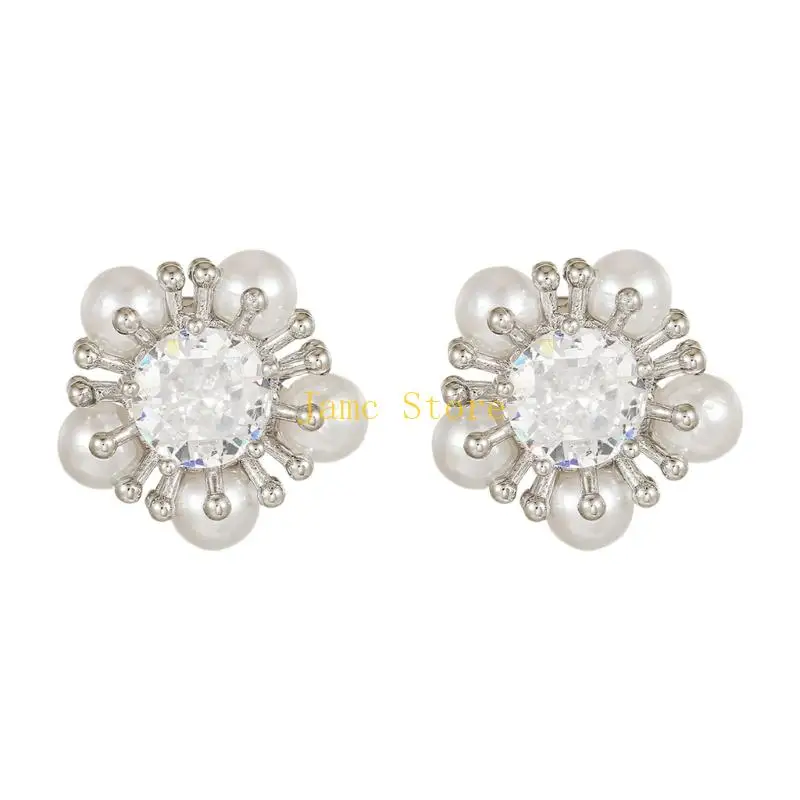 LX0B 1 pair Trendy Flower Themed Ear Decorations For FreeClip 1 2 Earphones Daily Use