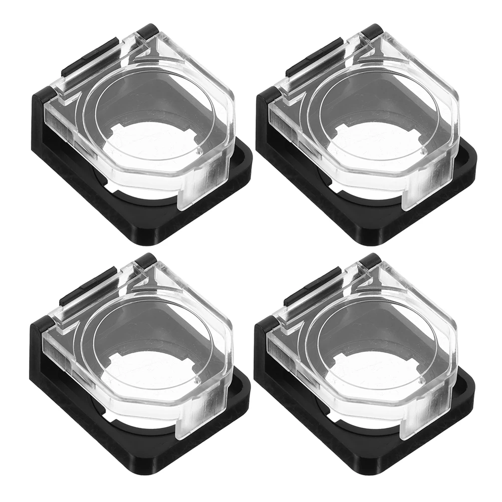 

4pcs Power Button Covers Waterproof Dustproof Safety Switch Protector Plastic Home Office Factory Electrical Equipment