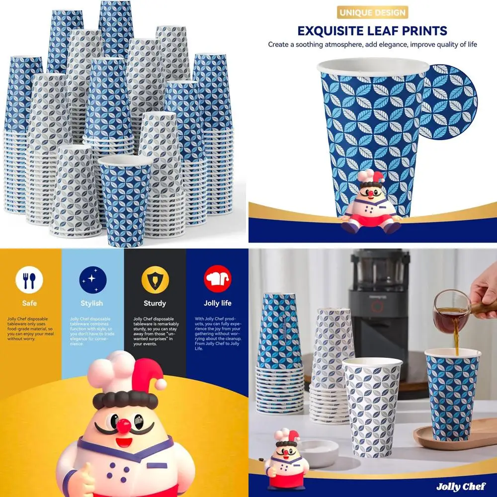 

Одноразовые стаканы для кофе объемом 16 унций (1000 штук), подходят для использования дома, в офисе и на улице.