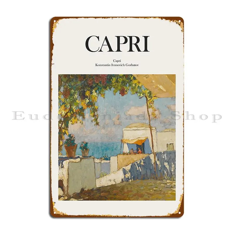 Capri Italy Metal Sign Wall Cave Mural Designing Cinema Iron Tin Sign Poster