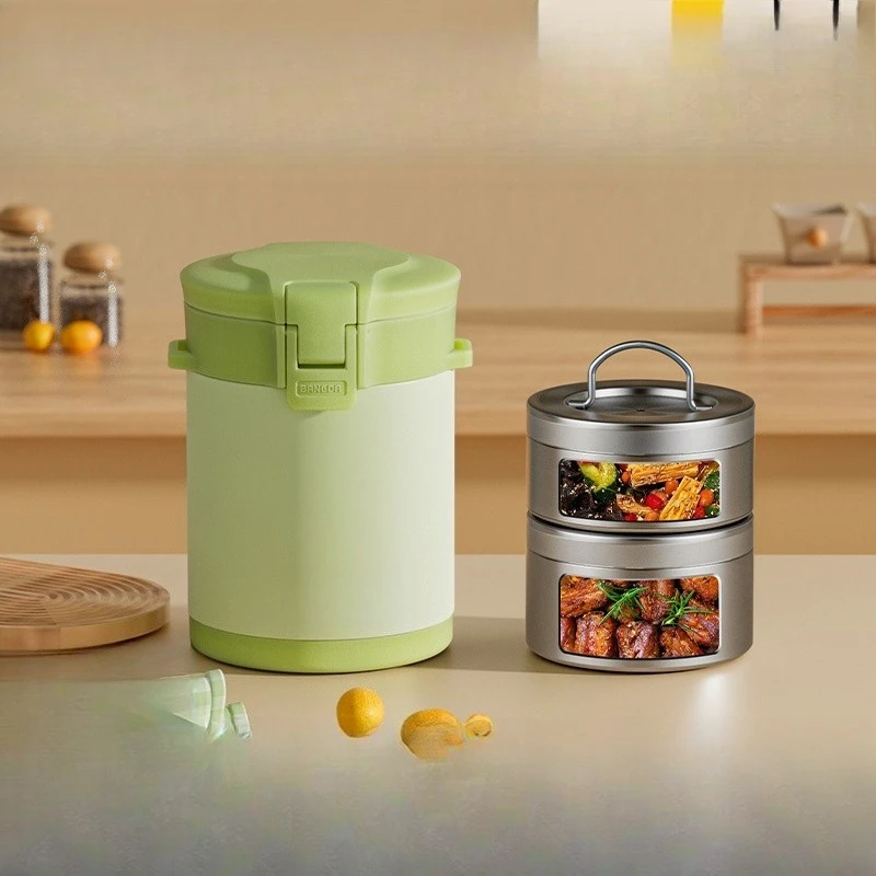 

24-Hour long thermal insulation lunch box bucket, winter large capacity 316 portable office workers multi-layer students