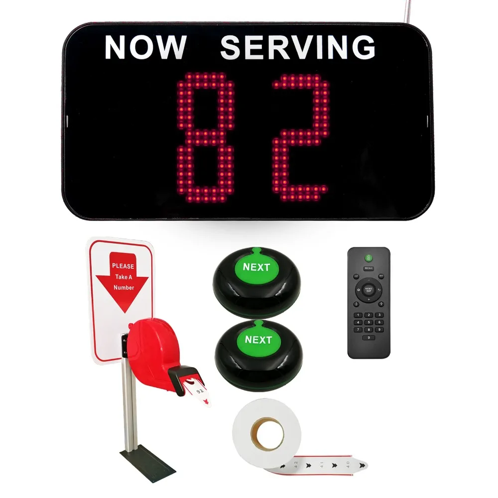 Get the number machine Wireless queuing number Call system My transfer kit 2-bit screen with next button Ticket vending machine