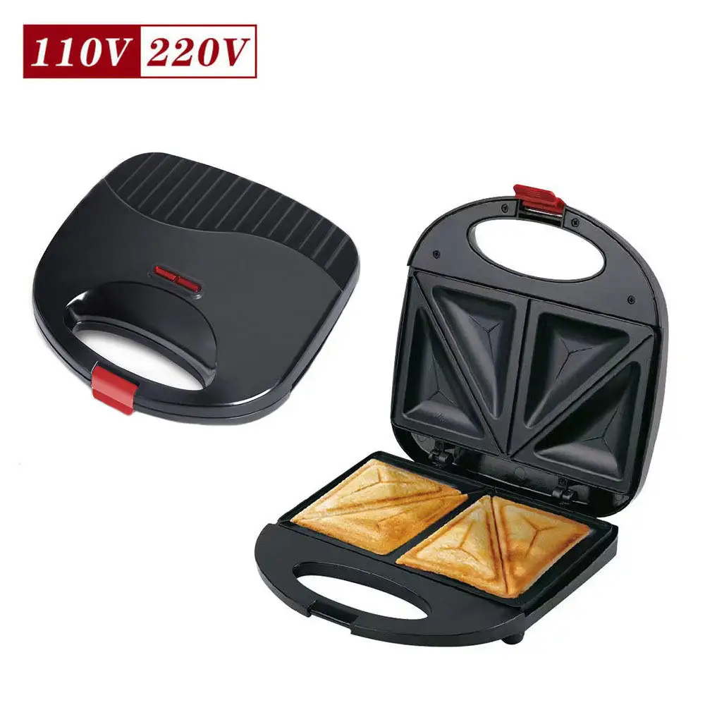 Breakfast Grilled Cheese Egg 750W Sandwich Maker Grill Waffle Making Machine with Non Stick Plates Doughnut