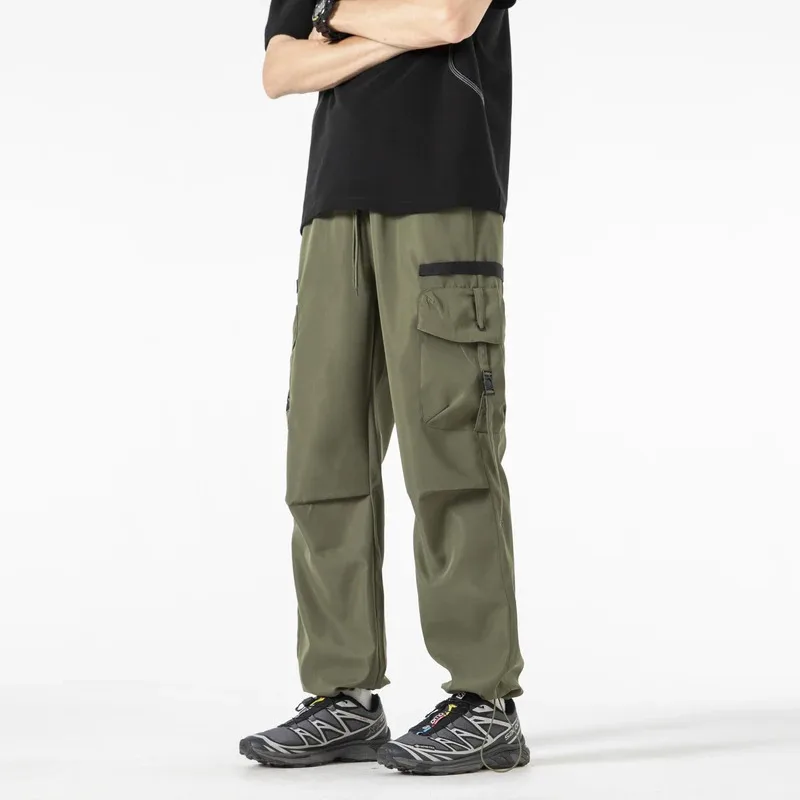 

American workwear pants for men's summer 2025 new trendy brand loose straight-leg paratrooper pants wide-leg casual long pants