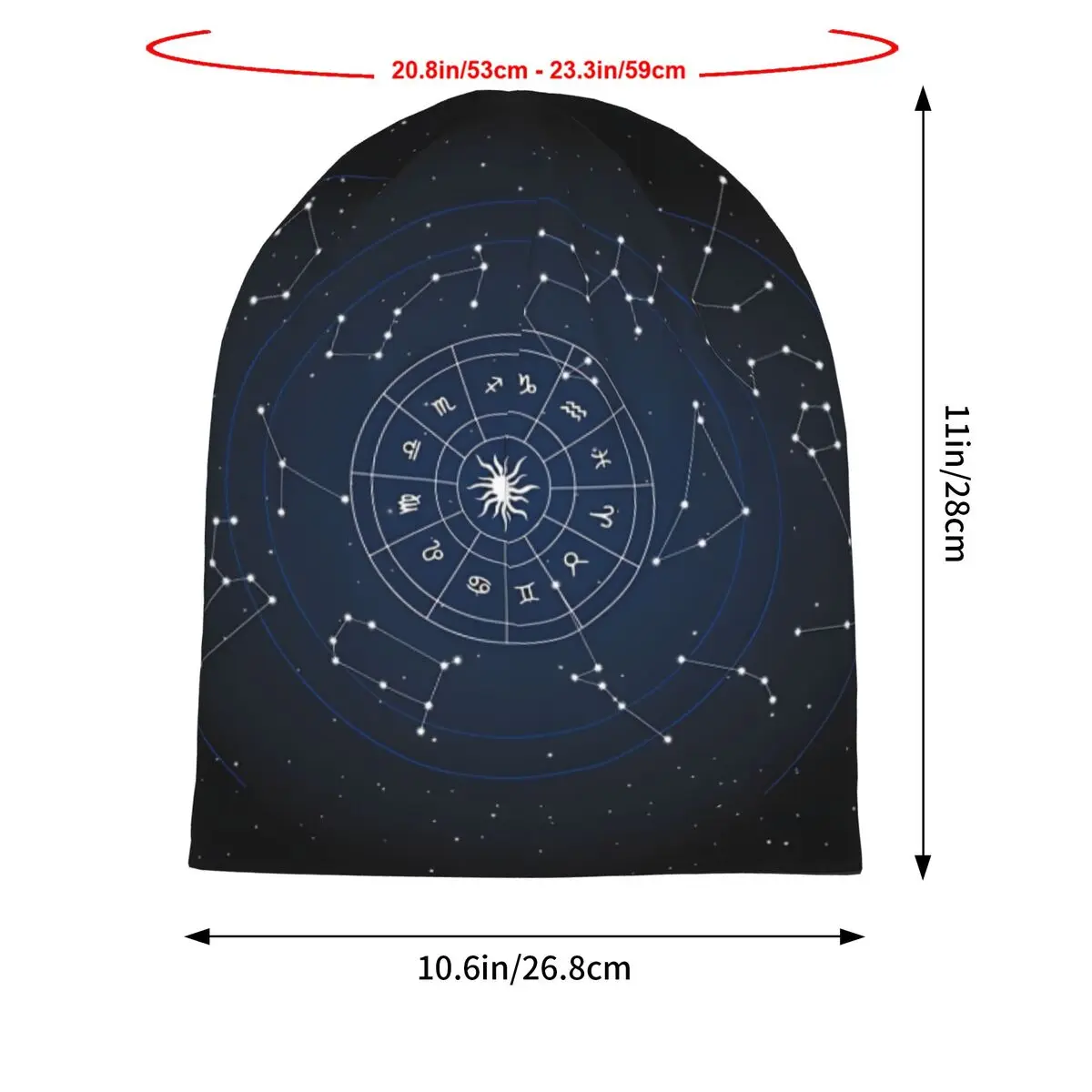 Zodiac Signs Space Star Men's Beanies Printed Chemotherapy Pile Outdoor Turban Breathable