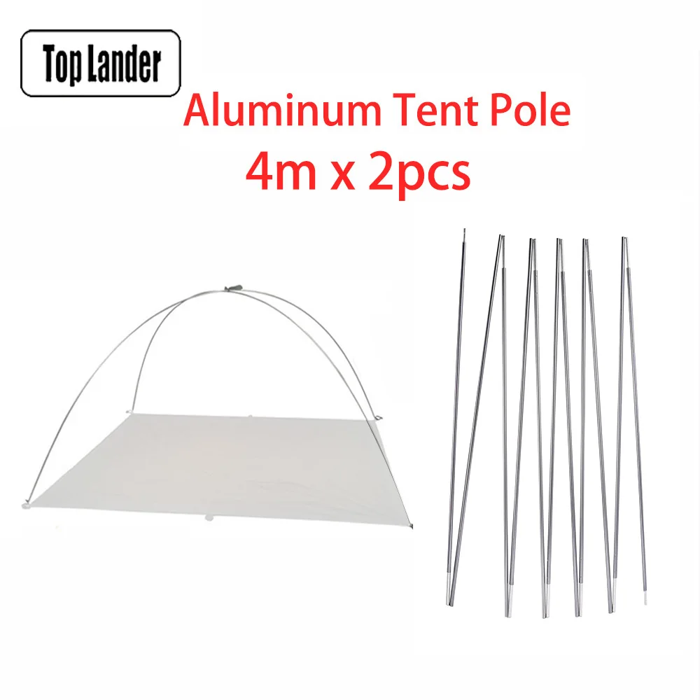 Top Lander (2 teile/para) Camping Zelt Stange Aluminium Ersatz Armaturen 3,6 m 4 m 4,4 m Outdoor Zelt Stange Camping Reparatur Zubehör 8