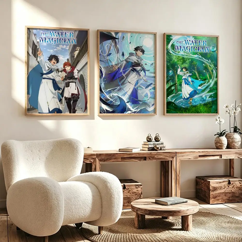 comic Water Attribute Magician Poster Poster HD Waterproof Self Adhesive Wall Art Print Decor for Bedroom Living Room Gift