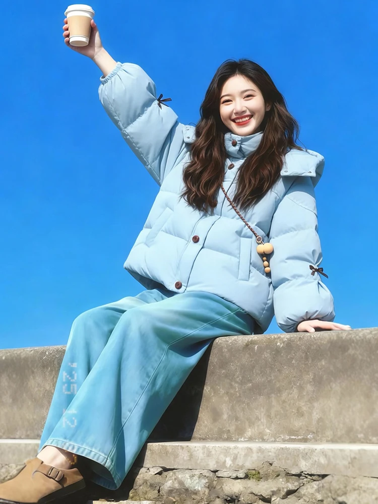 Abrigo de invierno coreano Sle para mujer Jaet Thiened Fce forrado Quali prendas de vestir exteriores ropa de calle Faionable abrigo de algodón