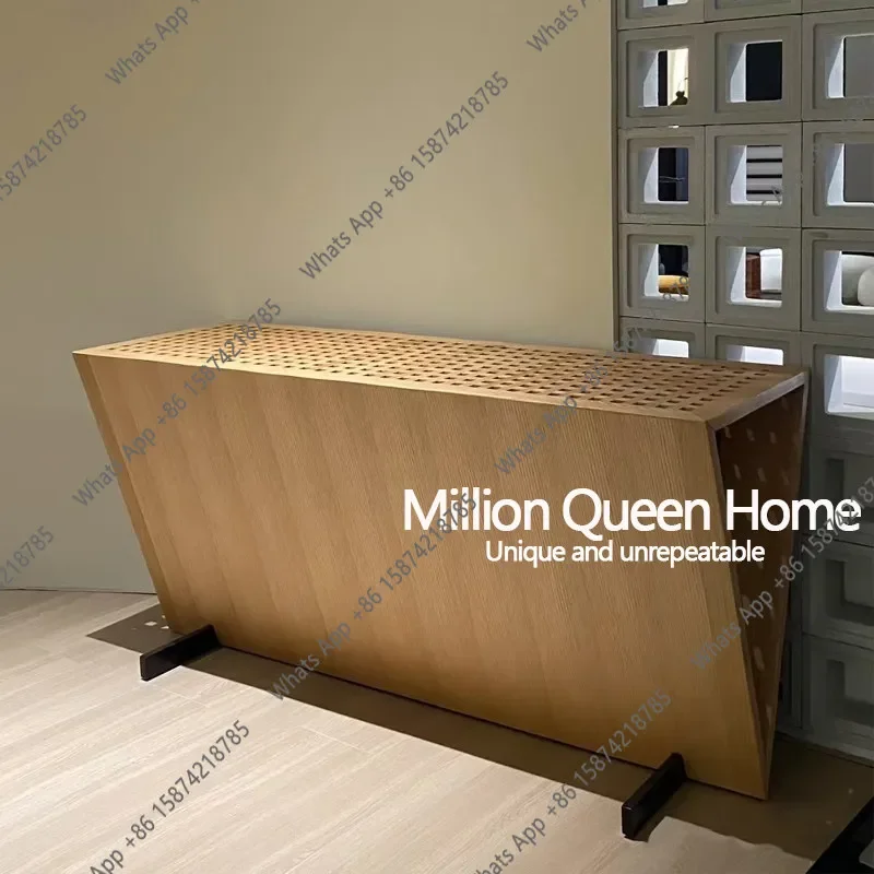 C Medieval Style Simple Log Color Inverted Triangle Xuantai Solid Wood Italian Creative Designer Bookshelf