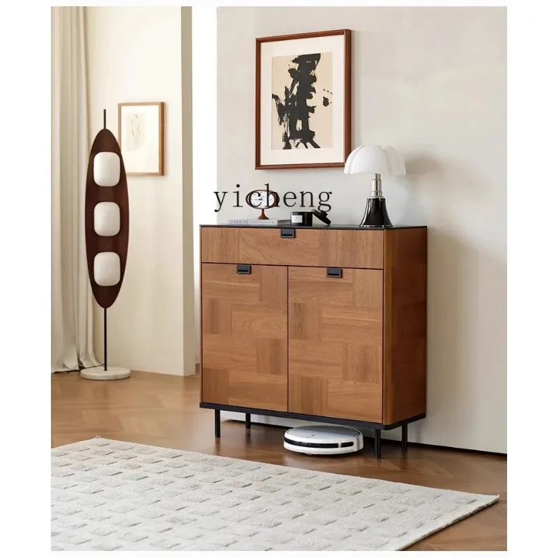 X5-18   medieval style solid wood modern household door entry shoe rack storage decorative cabinet