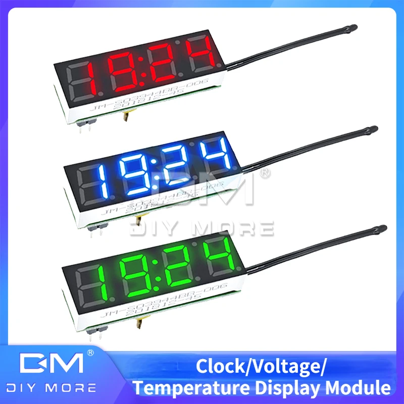 DS3231SN digital clock module LED digital tube electronic clock luminous vehicle voltage temperature time display