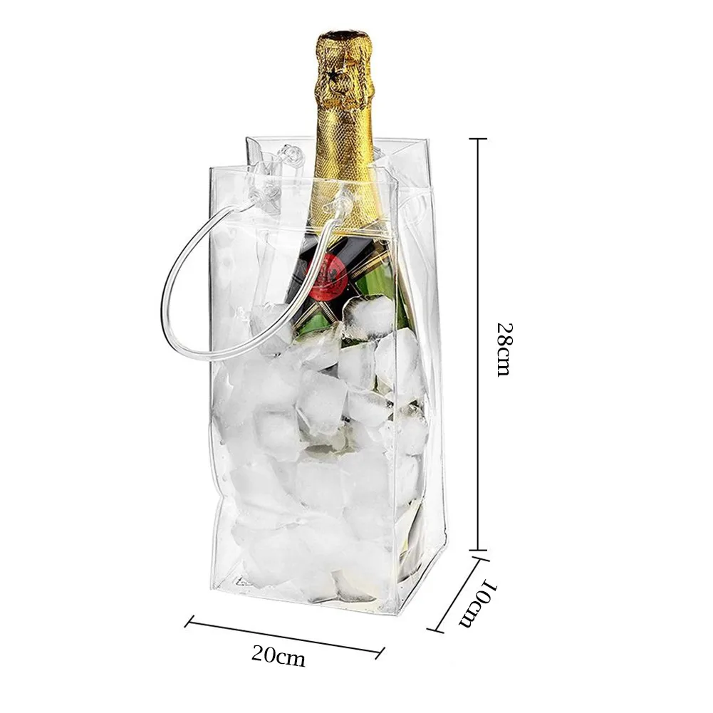 Reusable Cool Cooler Pack Bag Ice Bag Wine Beer Champagne Bucket Drink Bottle Cooler Chiller Foldable Carrier