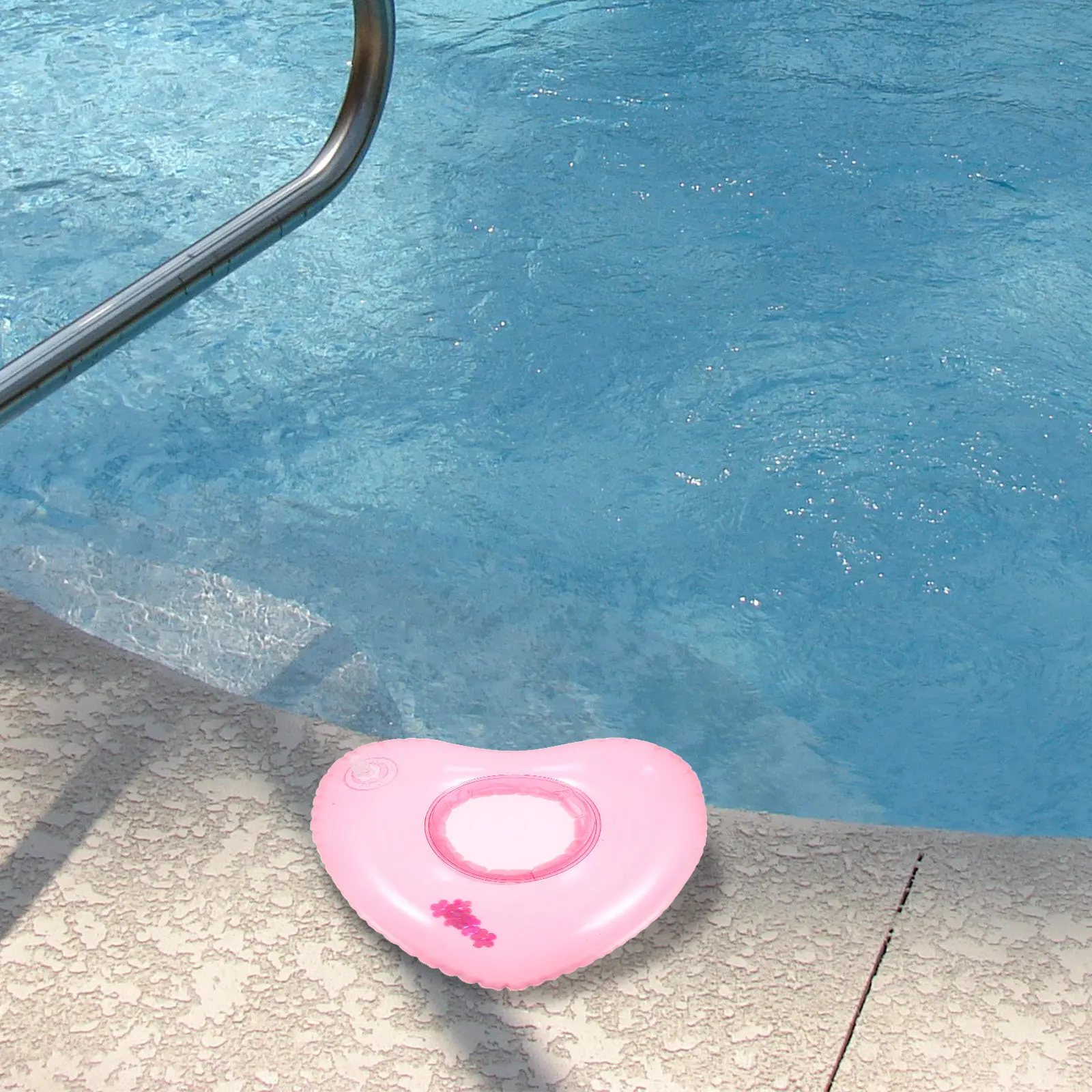 

4Pcs Heart Shape Floating Drink Holders Rosy Inflatable Cup Pool Party Beach Summer Favors Tropical Theme