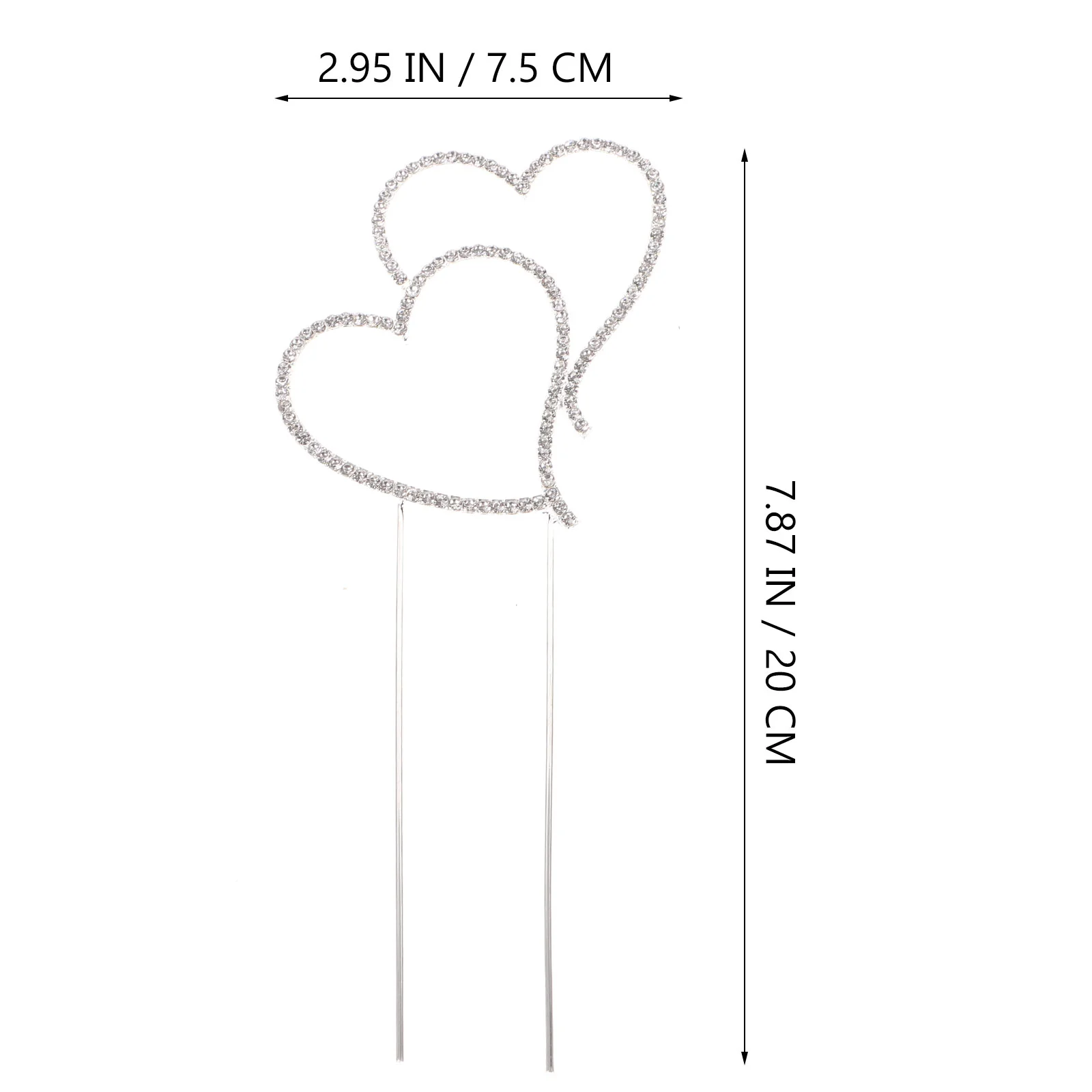 Wedding Cake Topper Double Heart Rhinestone Decoration Happy Birthday Sign Gold Tiara