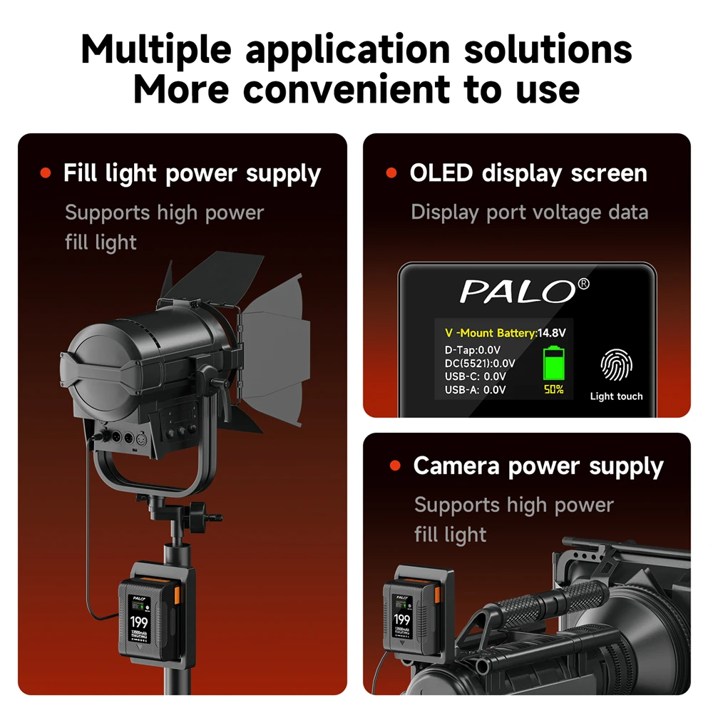 PALO V Mount Battery V Lock 99Wh 199Wh do Sony HDCAM XDCAM Digital Cinema Cameras LED Light DSLR BMPCC 4K Monitor Other Camcord