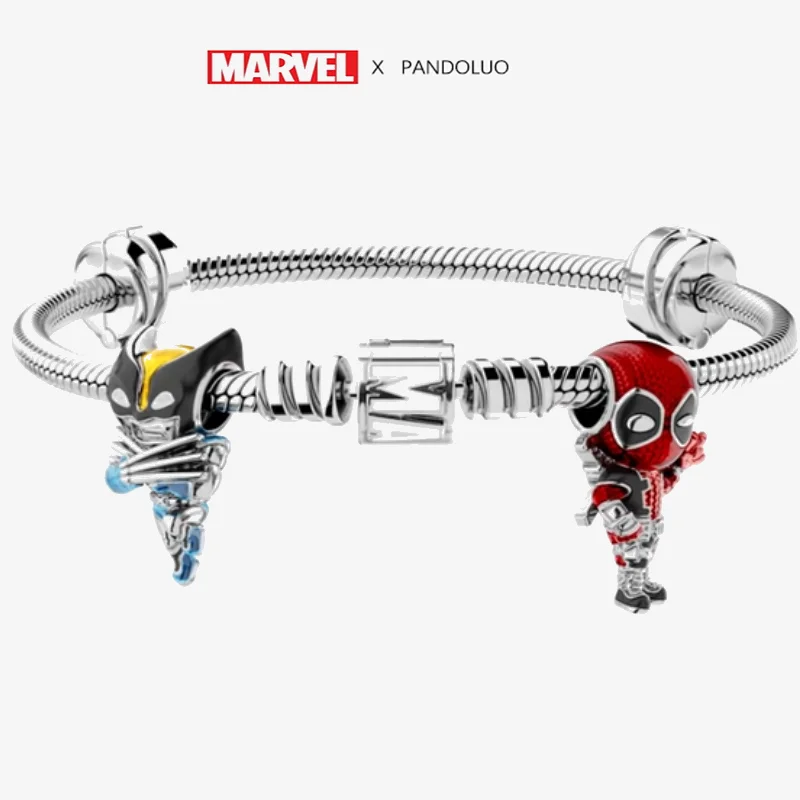 2024 NEW Marvel Wolverine Charm Beads Fit Pandora 925 Original Bracelet Women DIY Jewelry 925 Silver Marvel Deadpool Charm Charm