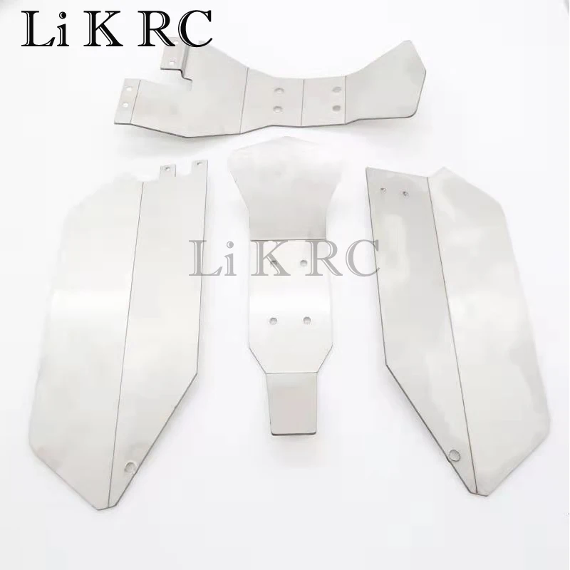 

1 Set Stainless Steel Weights Chassis Armor Skid Plate Protector for 1/10 RC Short Course Truck Traxxas SLASH 4X4 HQ 727 Upgrade