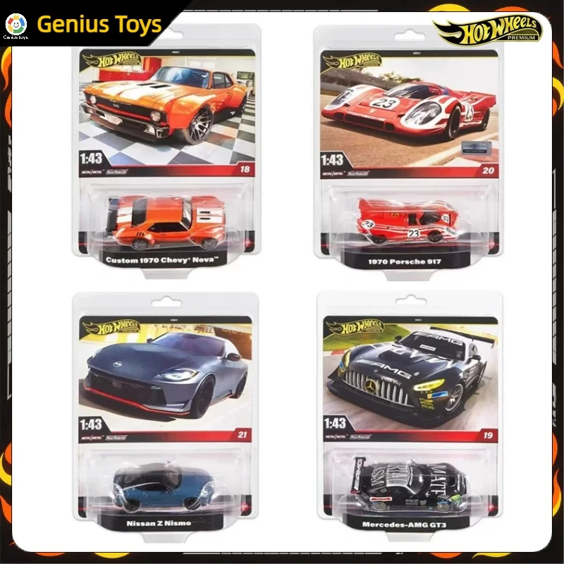 Литая под давлением модель автомобиля Hot Wheels Premium 1:43, Mercedes-AMG GT3 Porsche 917, изготовленная на заказ Chevy Nova Nissan Z Nismo, коллекция автомобилей, игрушки