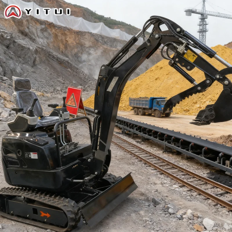 Miniexcavadora multifuncional personalizada, excavadora sobre orugas pequeña, ingeniería de jardín, microexcavadora, máquina de zanjas para el hogar y la granja