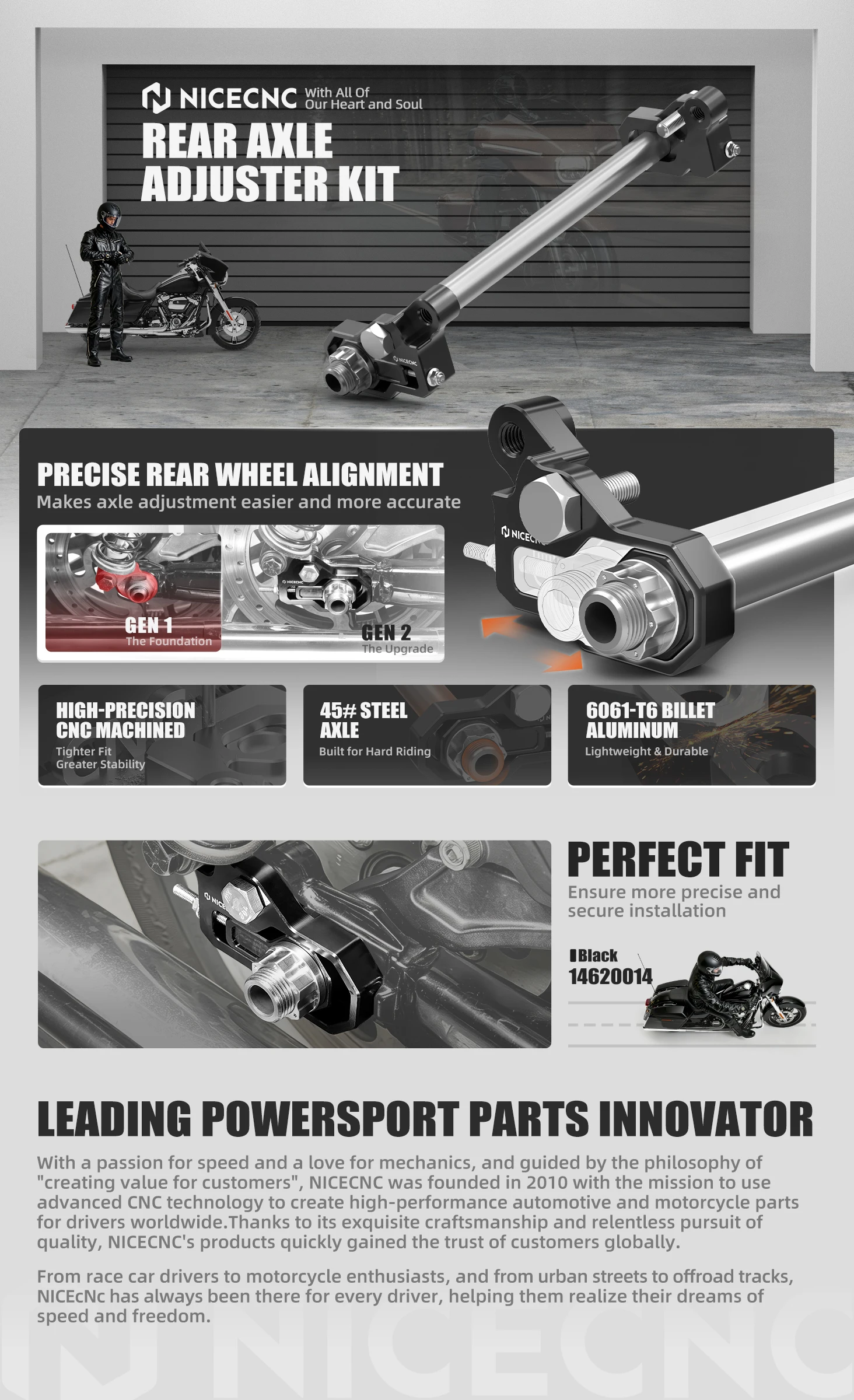 Motorrad-Hinterachsverstellkit für Harley Street Glide FLHX Road Glide FLTRX 2015-2025 Road King Electra Glide CVO Road Glide – Detail 1
