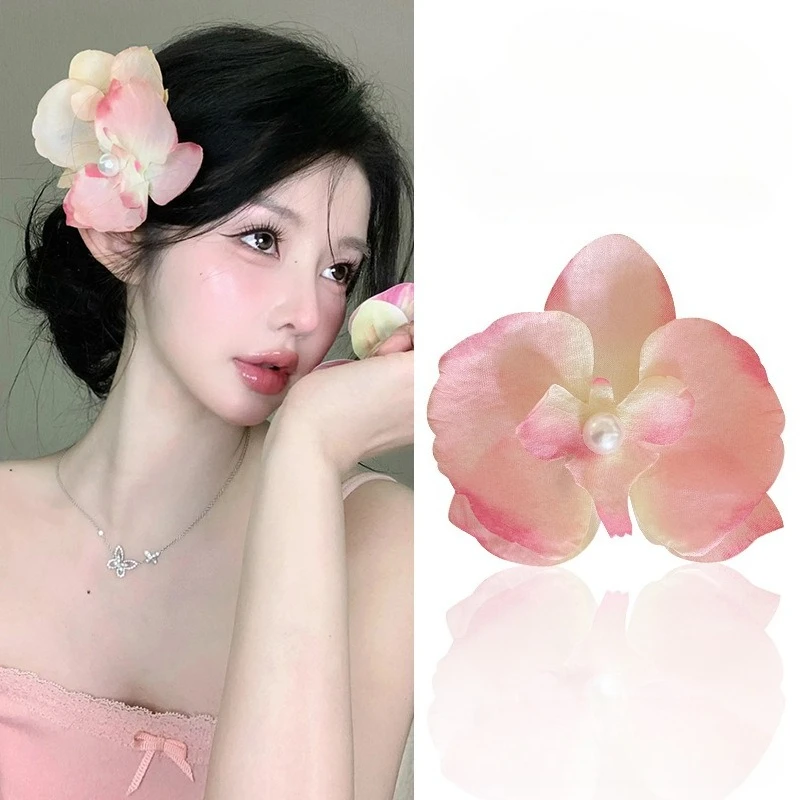 

Beach Vacation Style Ethereal Floral Hair Clip Women's Fashionable Trendy Hair Accessory Luxurious Feel Light Luxury Hair Clip