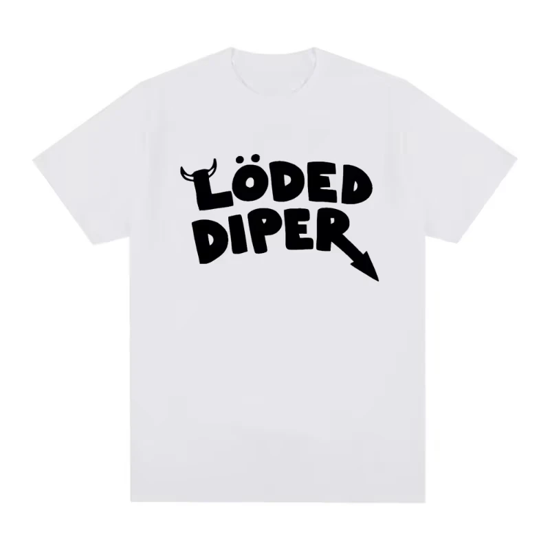 White Löded Diper Diary of A Wimpy Kid Rodrick's Band Graphic Tee Cotton Mens Womens T-Shirt Summer Streetwear