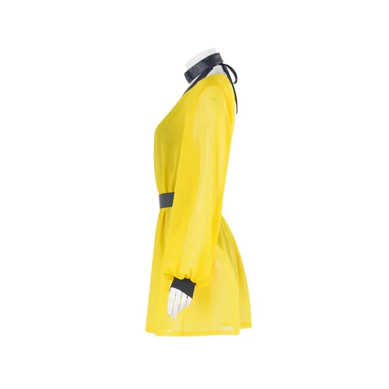 2025 22 الحرير شبح تأثيري الخيال فستان أصفر 2024 فيلم مراقب زي تمويه الكبار النساء لعب الأدوار فانتازيا وتتسابق فيما