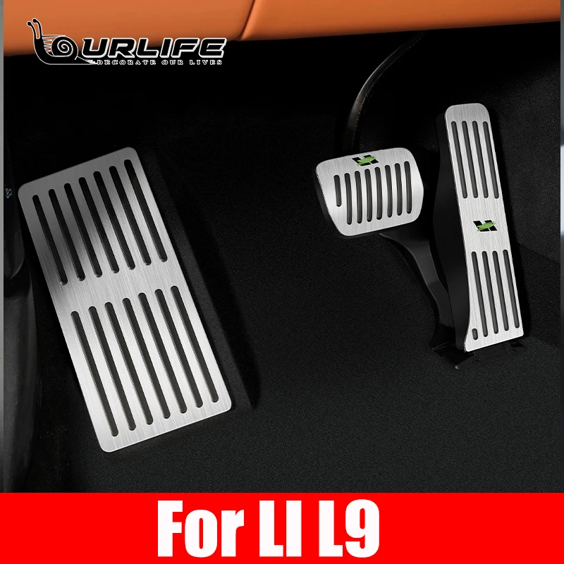 For LI L9 2021 2022 2023 2024 2025 Aluminum Alloy Car Pedals Brake Accelerator Gas Fuel Pedal Cover Clutch Non-Slip Mats