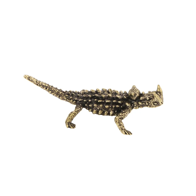 Lizards Figurines Brass Animal Statue Tea Pet Ornament Living Room Bookshelf Table Home Decor