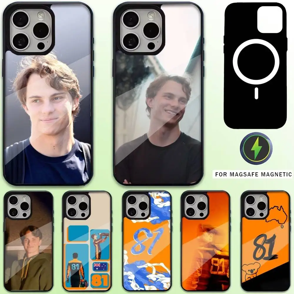 

Oscar P-Piastri 81 Phone Case For iPhone17,16,15,14,13,12,11 Plus,Pro Max Magnetic For Magsafe Wireless Charging