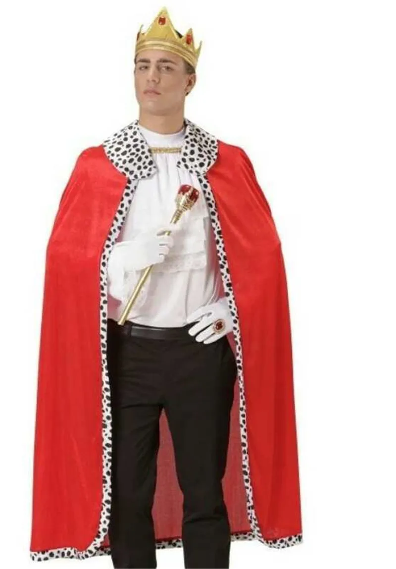 Royal Rode Fluwelen Queen King Deluxe Cape Robe Mantel Scepter Fancy Dress Kostuum Cosplay 80Cm/120Cm