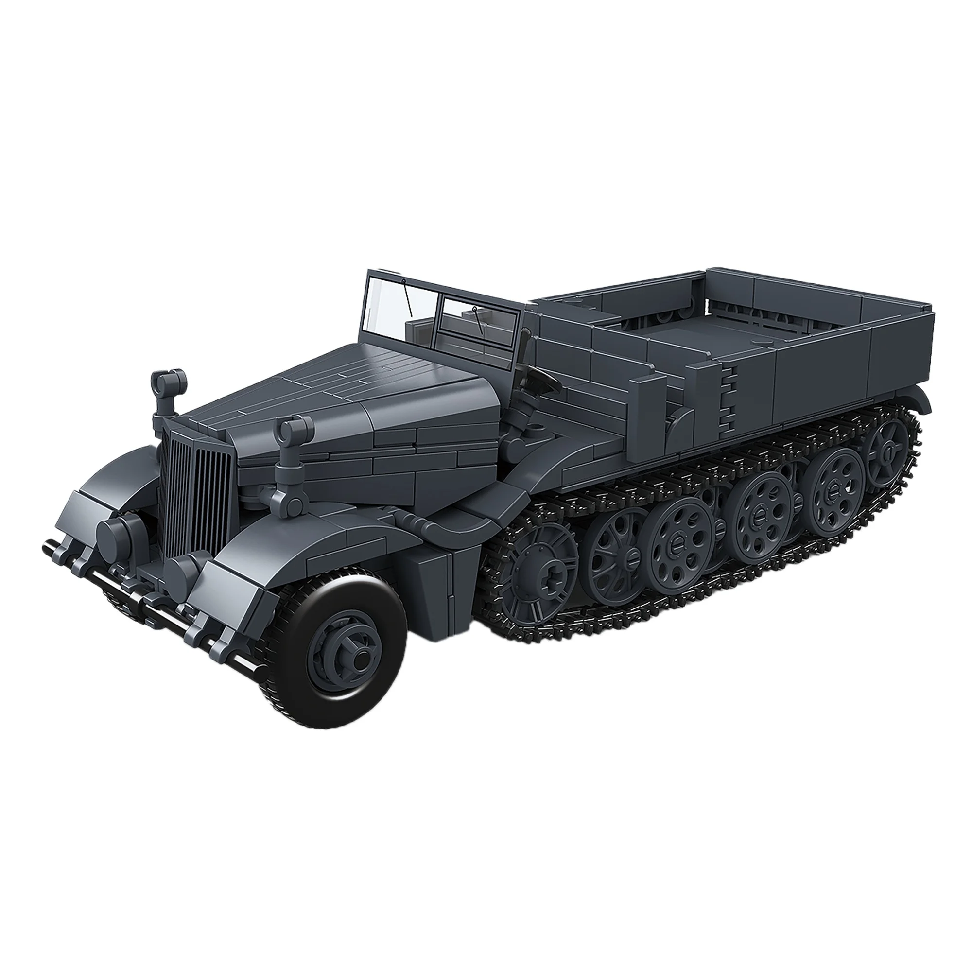 525pcs Sd.Kfz.9 FAMO Bouwstenen Duitse Klassieke Militaire Tank Half-track Voertuig Model Bricks Speelgoed voor Volwassenen Geschenken