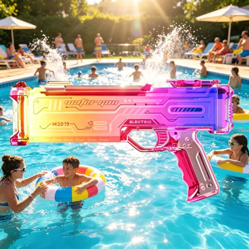 

Dynamic Led Lights Electric Water Gun Children Automatic Continuous Shooting Squirt Water Blasters Summer Outdoor Toys for Kids