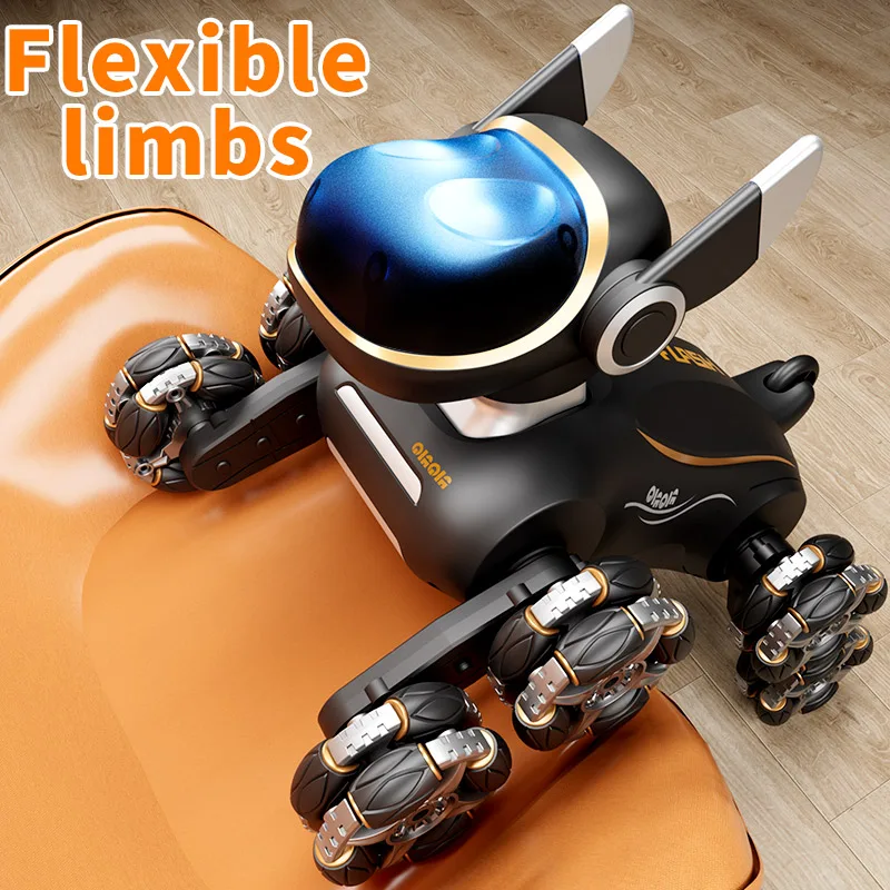 2025 NEW DWI Eight Wheeled Stunt Dog 2.4G Remote Control Intelligent Swing Arm Drift Robot Dog Climbing Car Children's Gift Toy