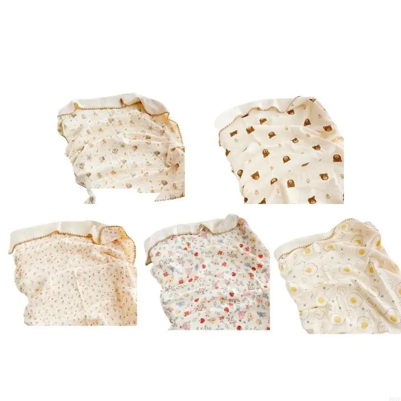 N84E 코 튼 아기 담요 만화 부드러운 통기성 아기 랩 수신 담요 유아 아기 소년 소녀에 대 한 경량 담요