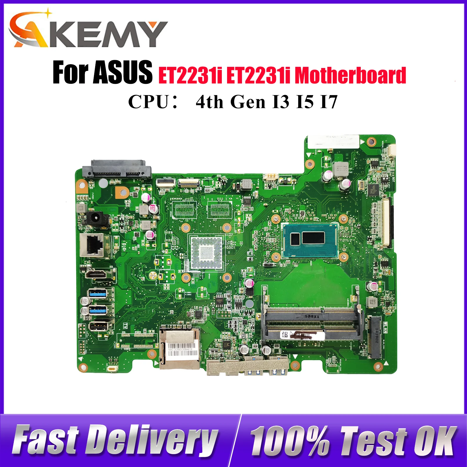 

ET2231i Материнская плата для ноутбука ASUS AIO ET2231i ET2231 Материнская плата с процессором I3 I5 I7 100% тестирование ОК быстрая доставка Высокое качество