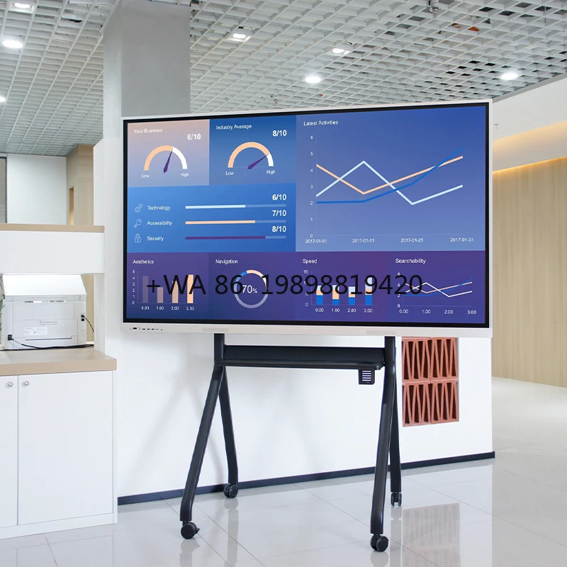 

Wholesale 55 65 75 85 98 110 Inch Dual System Digital Business Smart Board Education Interactive Whiteboard for Company Meeting