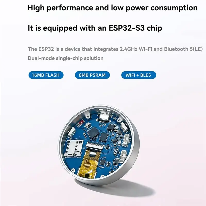 

Плата разработки AS62 для ESP32-S3 Xiaozhi AI Voice Chat Robot с круглым сенсорным дисплеем 1,85 дюйма для Deekseep Doubao Qwen