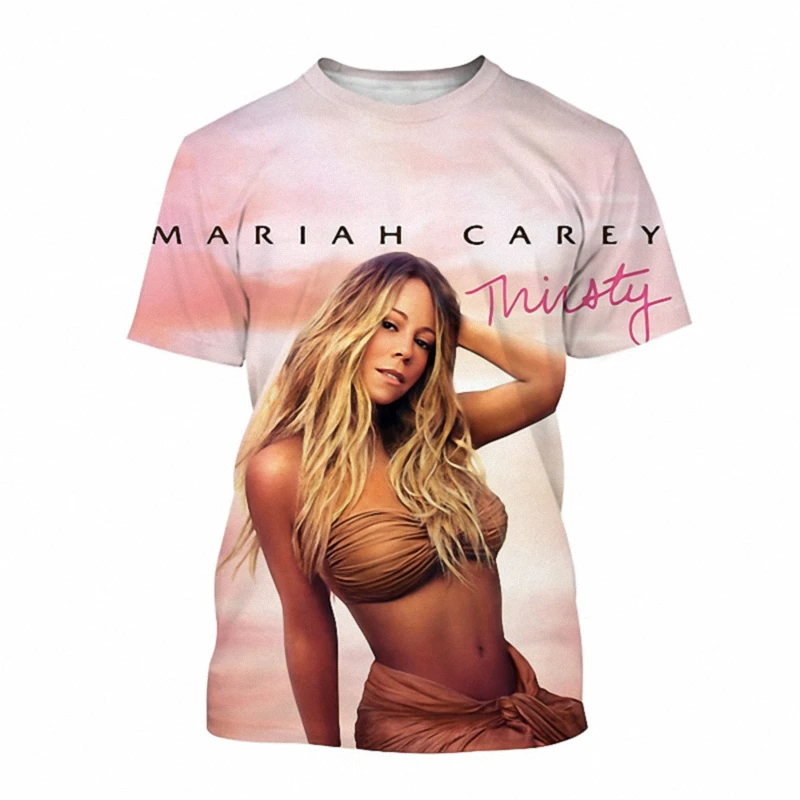 Mariah Carey 3D Printed T Shirt Men Women Summer Fashion Casual Short Sleeve Tshirt Harajuku Streetwear Oversized T-shirt