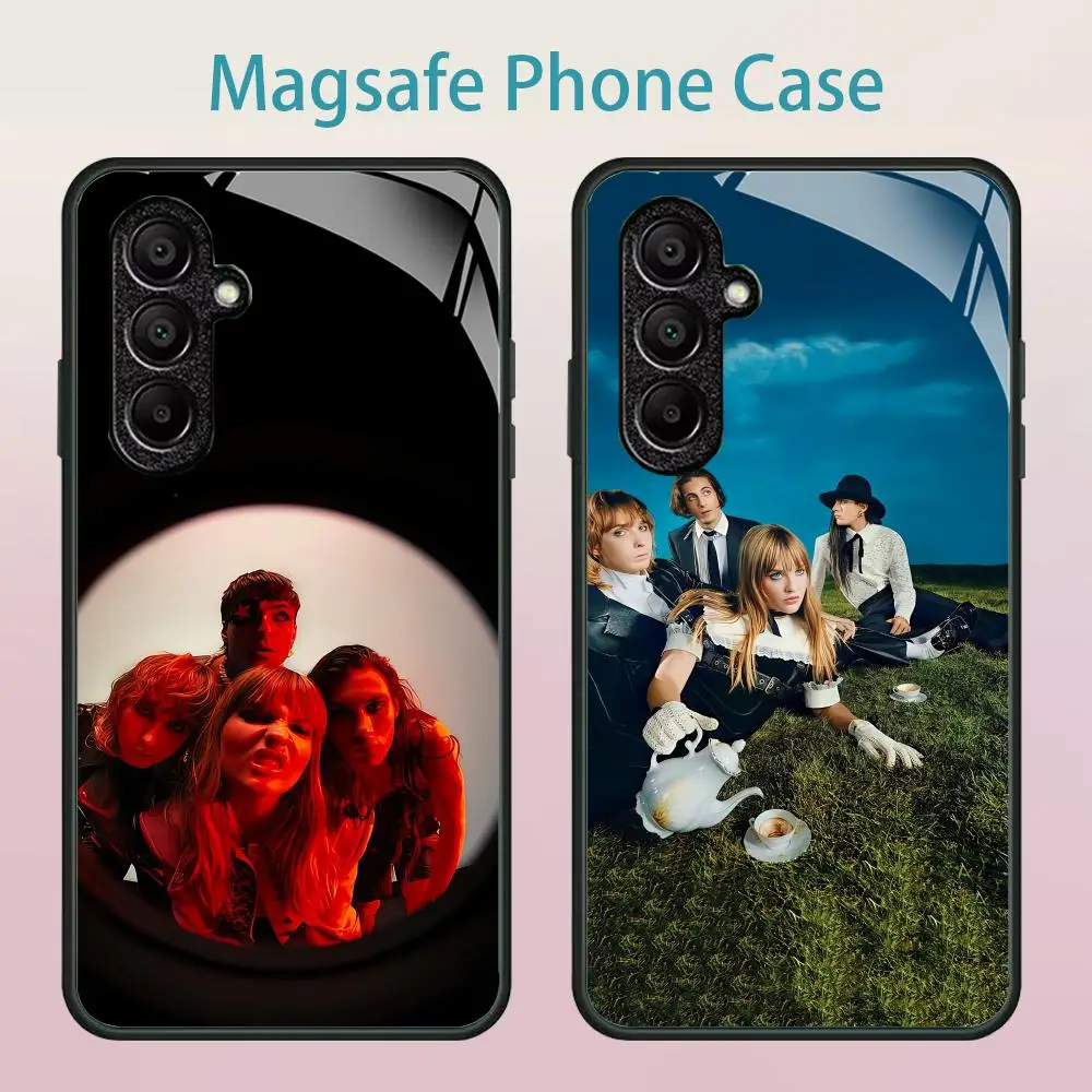 Music Band M-Maneski Phone Case For Samsung Galaxy S25 Ultra S22 S23 S24 Ultra S21 S20 5G Magsafe Mirror Wireless Magnetic Cove